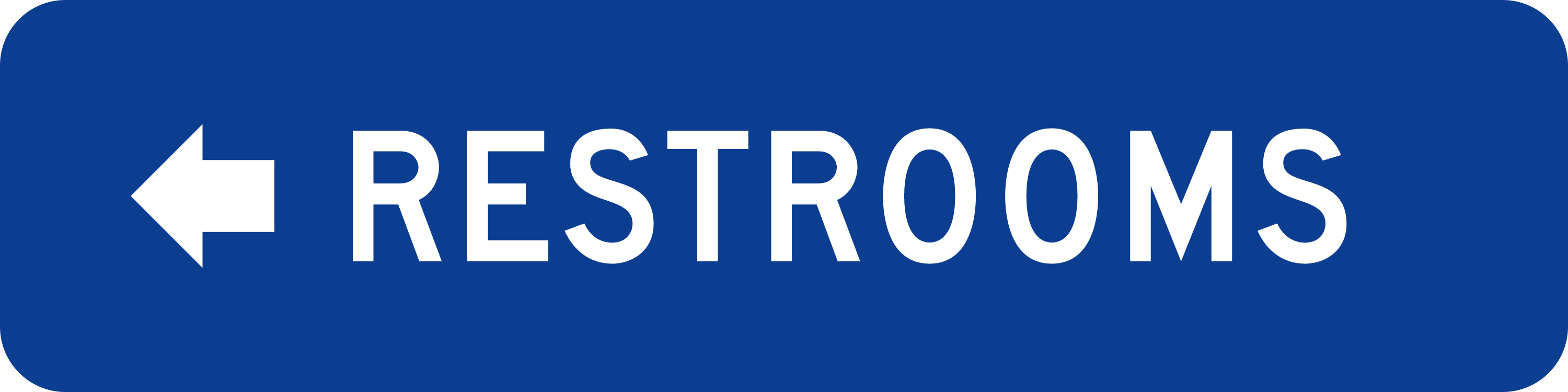 Accessible Directional Sign: Restrooms left sign