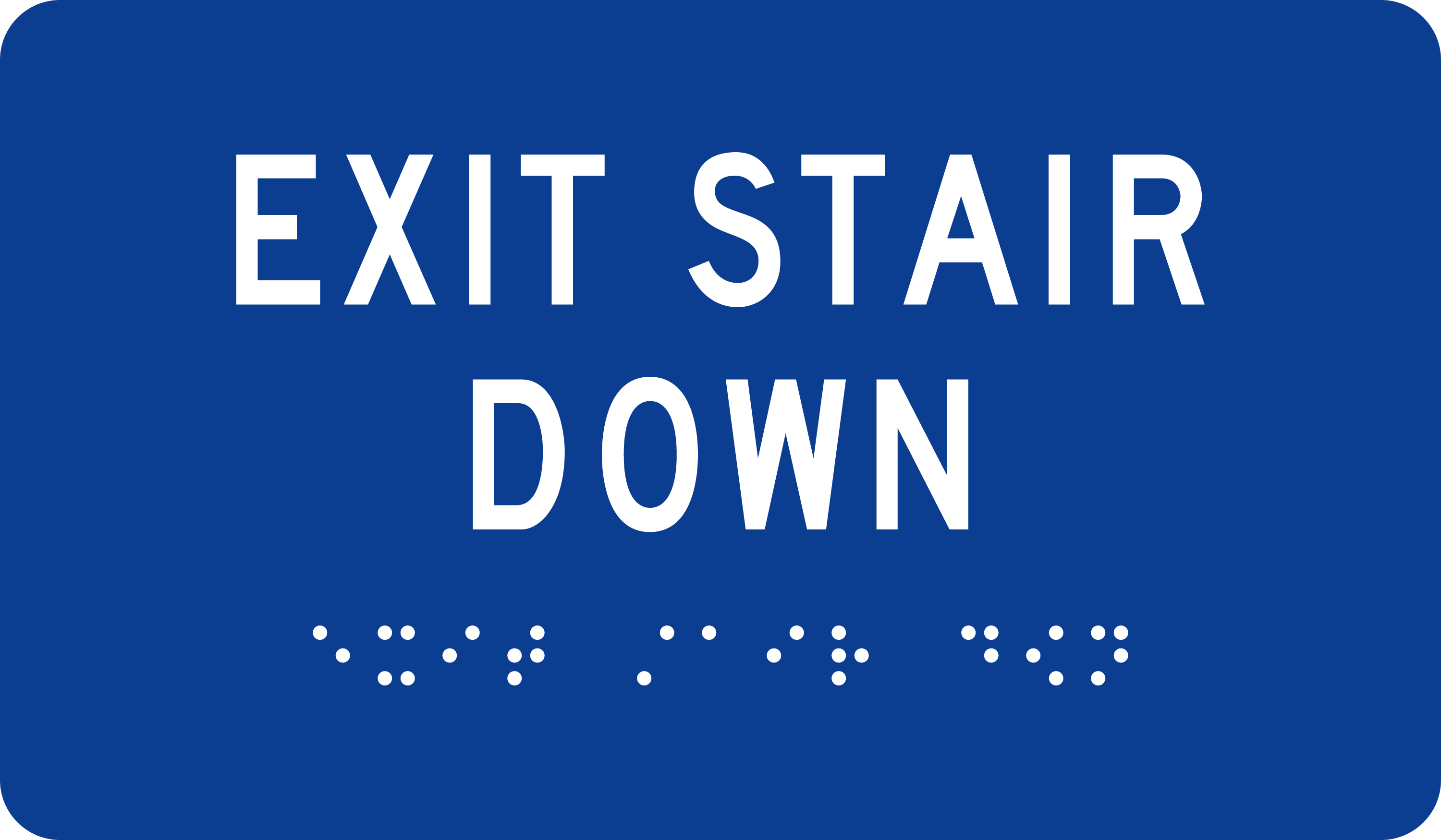 Tactile Exit Sign: EXIT STAIR DOWN sign