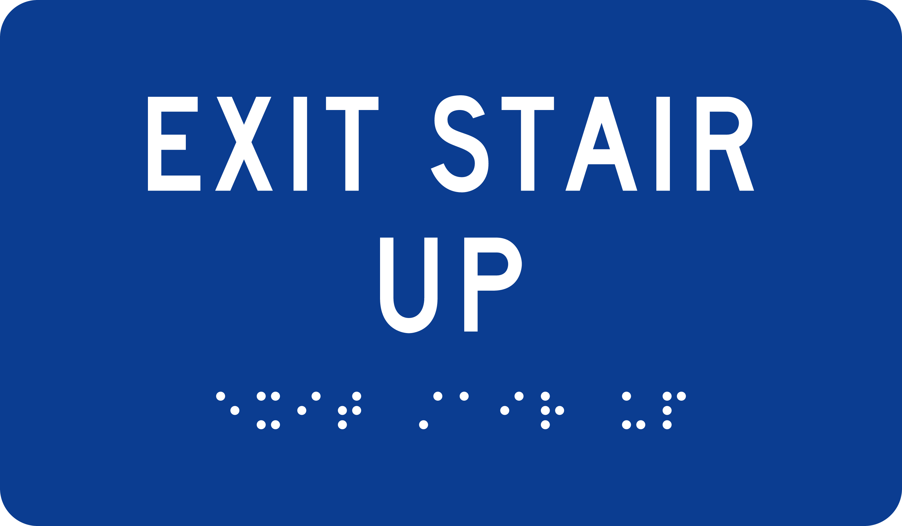 Tactile Exit Sign: EXIT STAIR UP sign