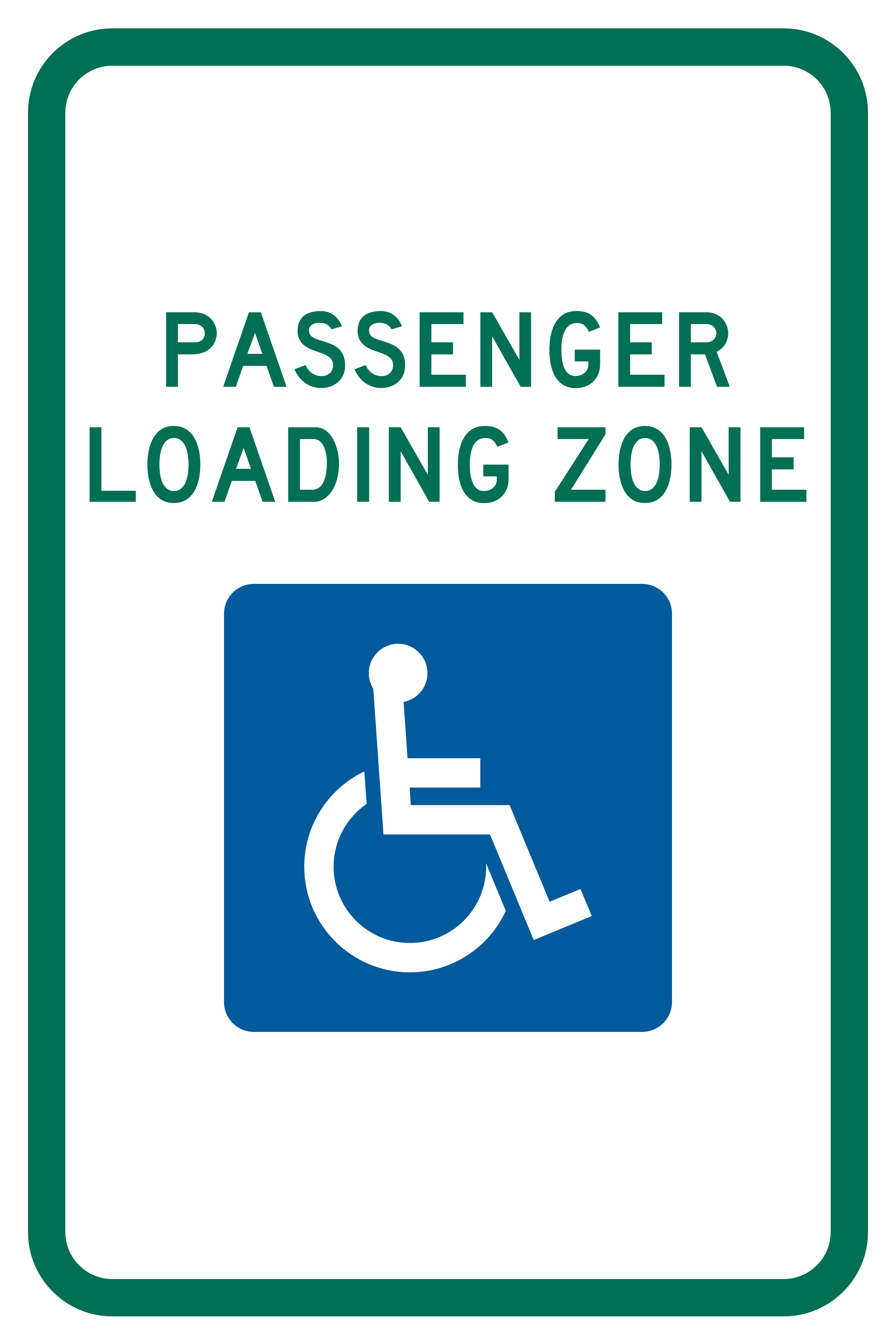 Accessible Parking Sign: Passenger loading zone sign