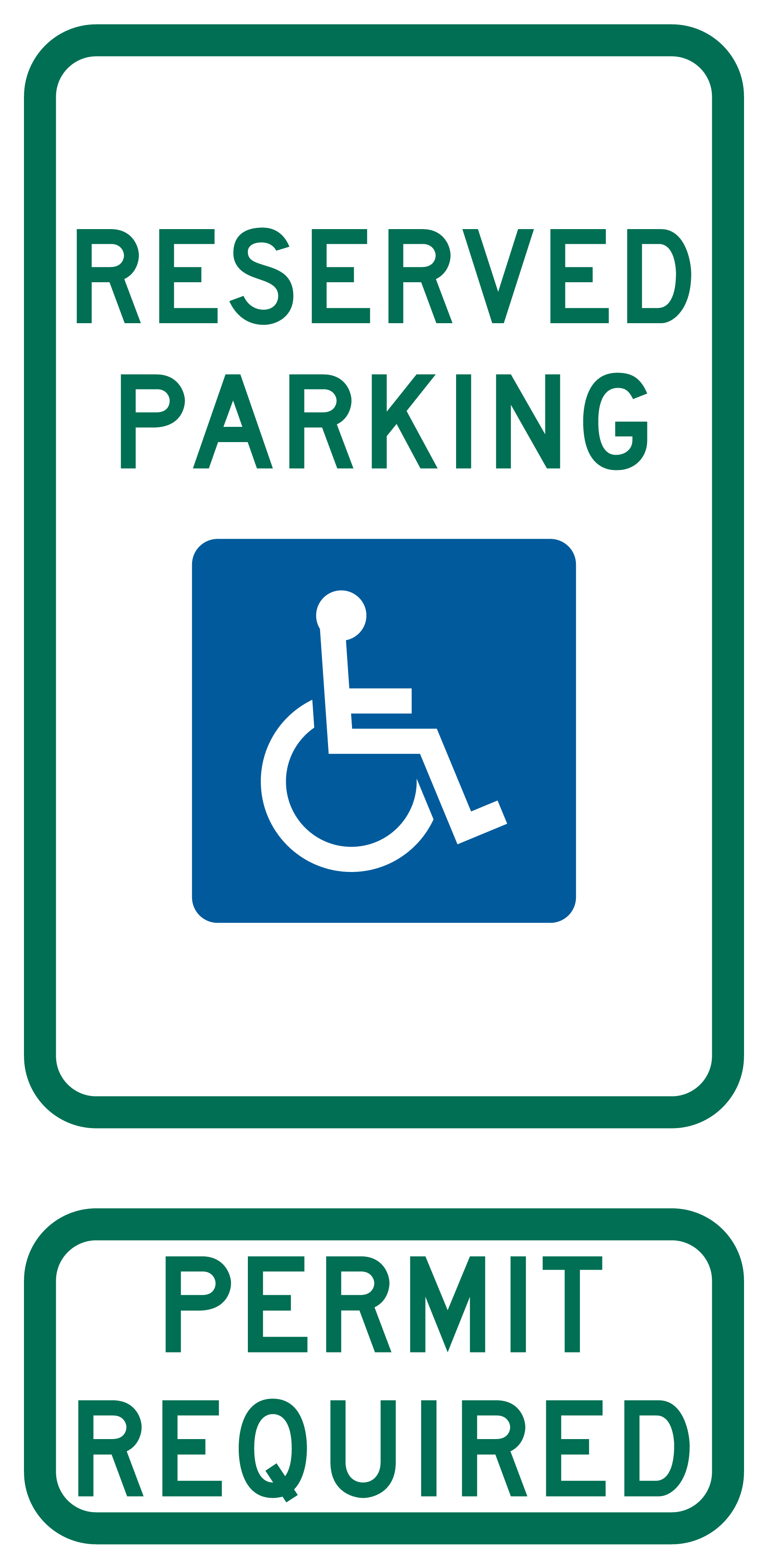 Accessible Parking Sign: PERMIT REQUIRED sign