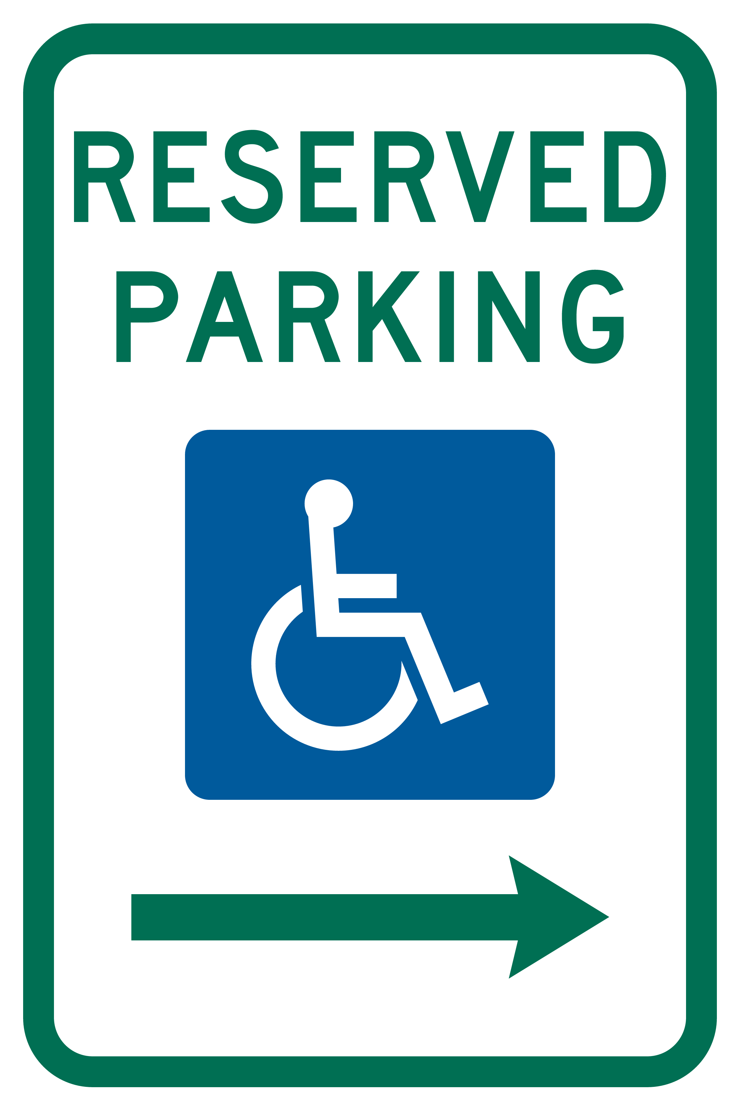 Accessible Parking Sign: Right → sign