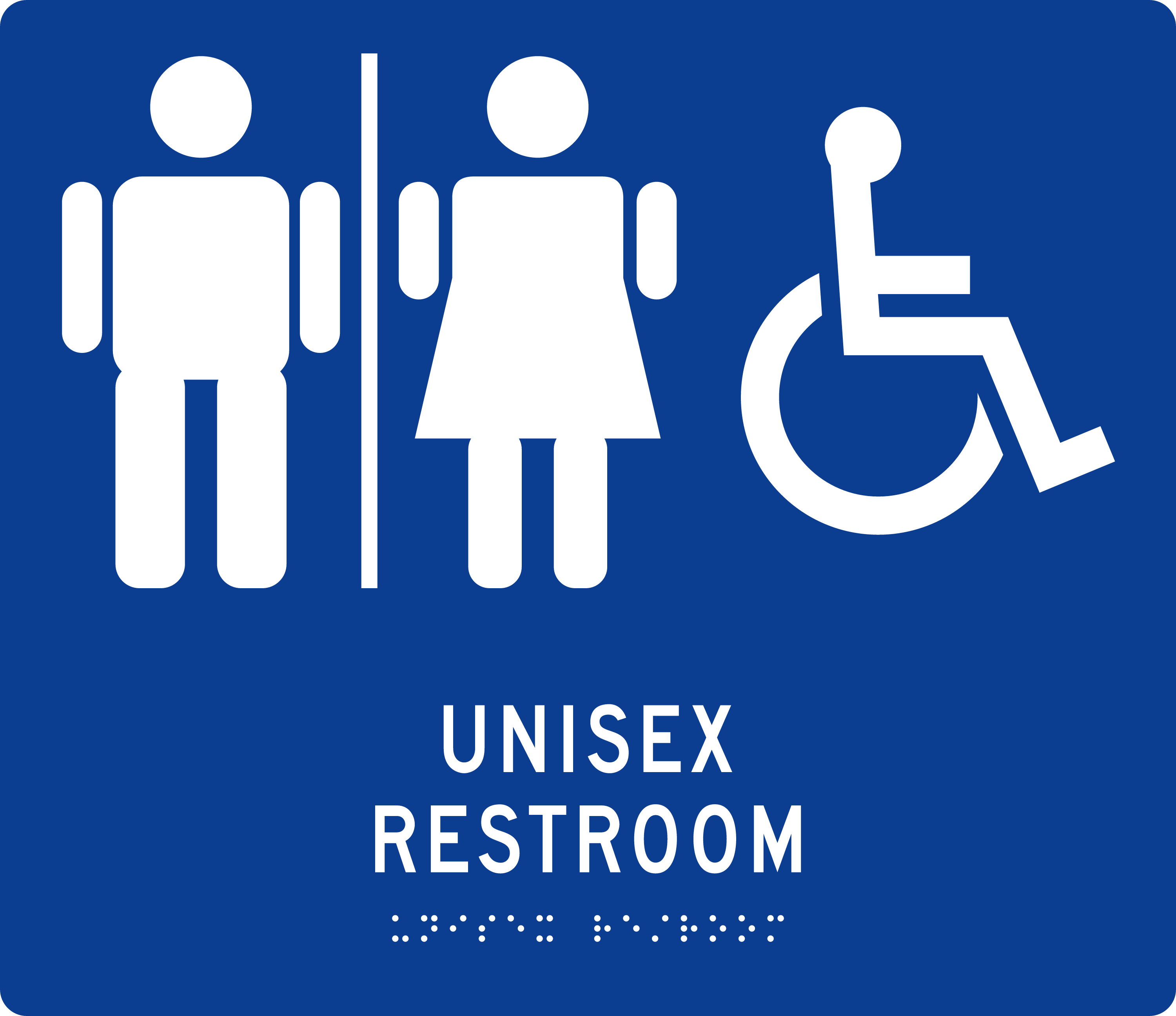 ADA Restroom Sign: UNISEX RESTROOM sign