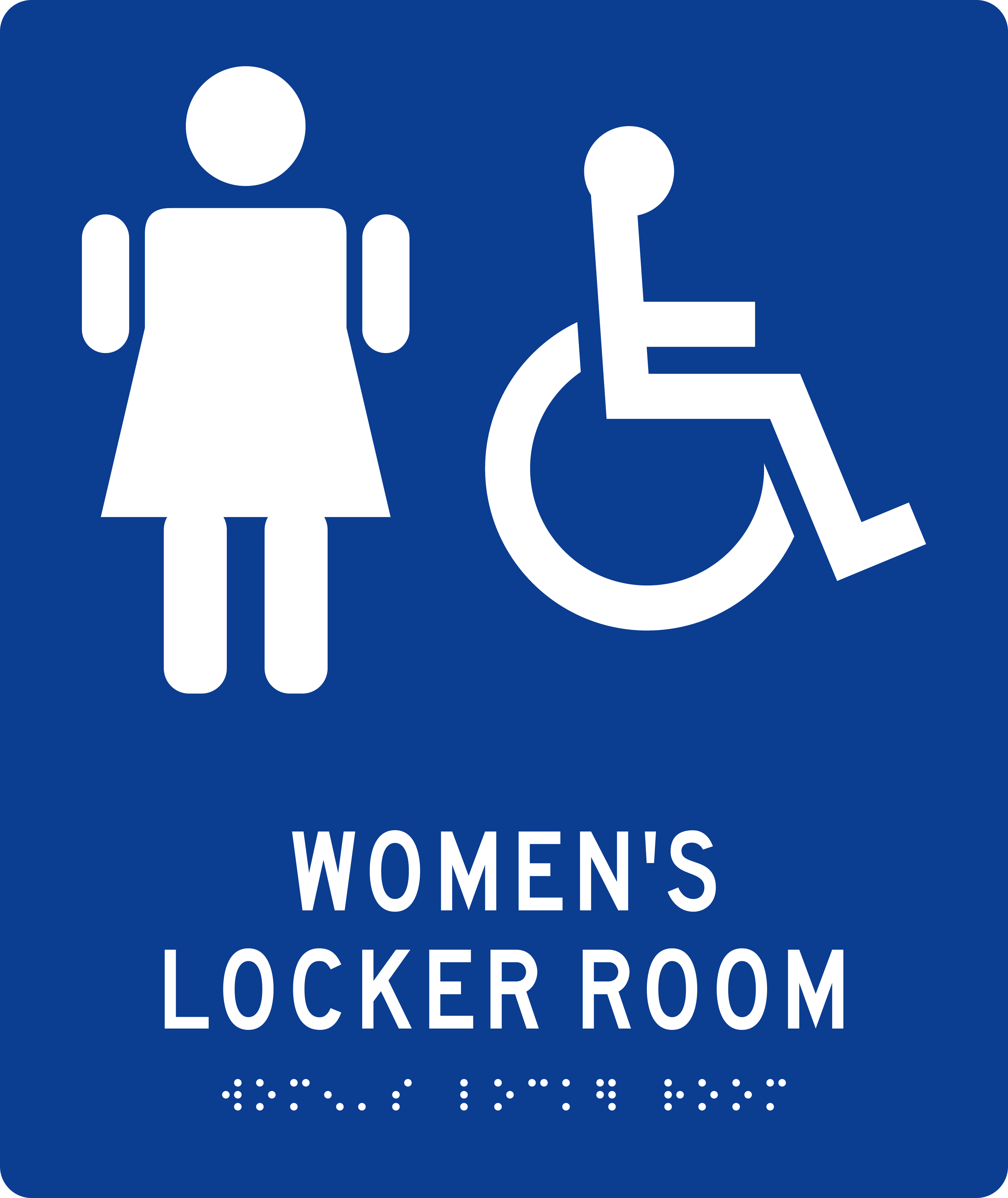 ADA Restroom Sign: Women · WOMEN'S LOCKER ROOM sign