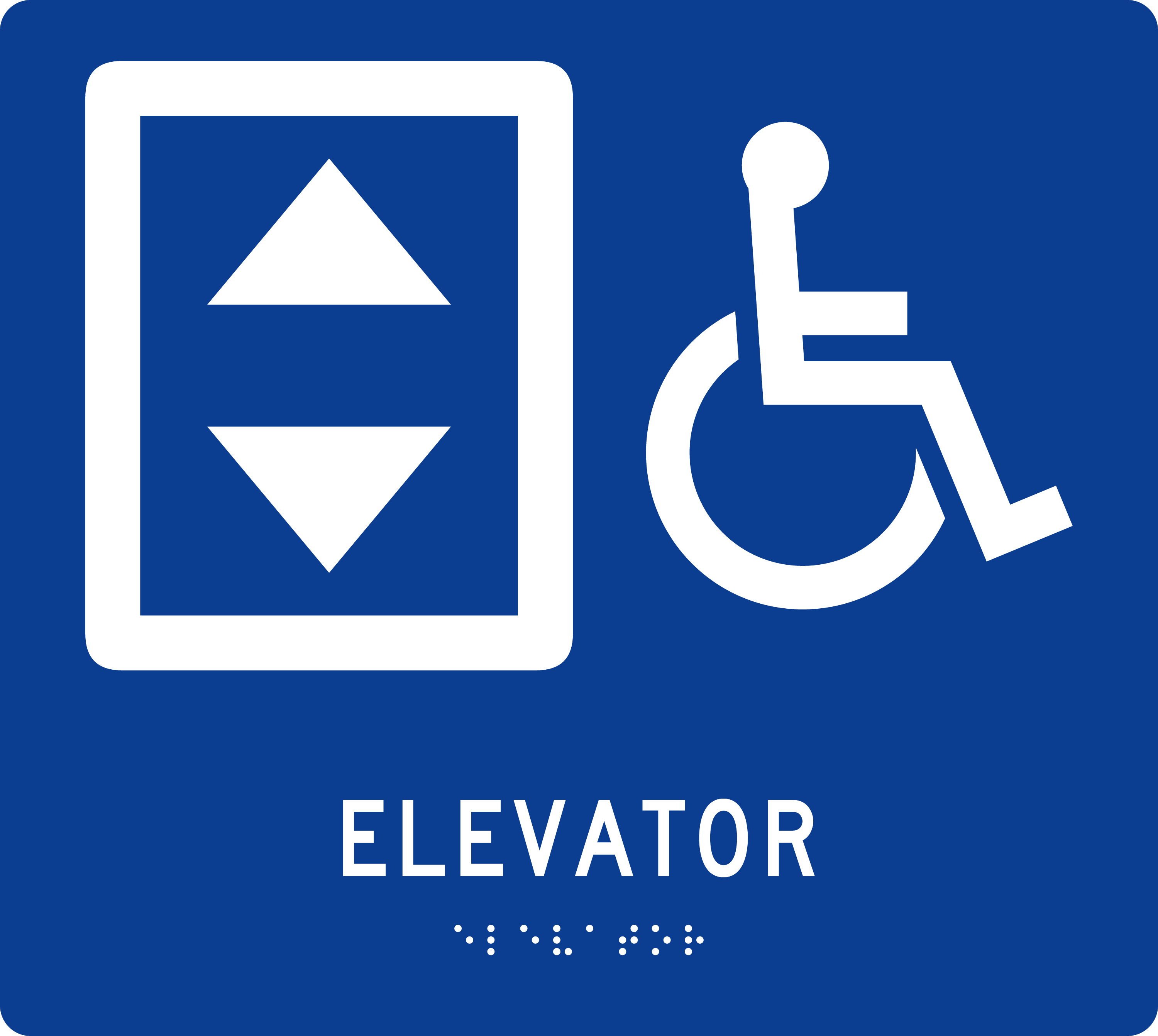 ADA Room Sign: ELEVATOR · Elevator · Yes sign