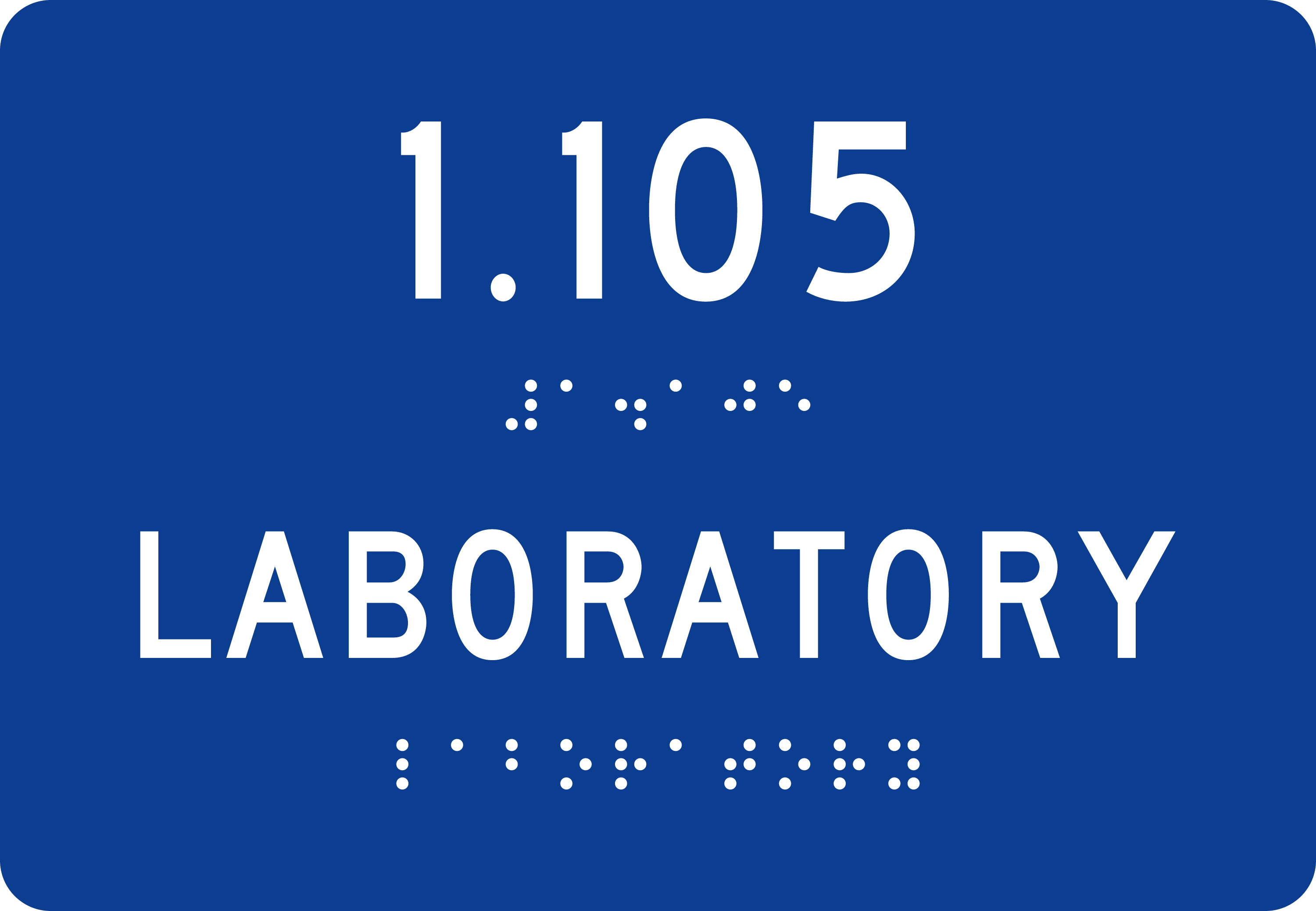 ADA Room Sign: 1.105 · LABORATORY sign