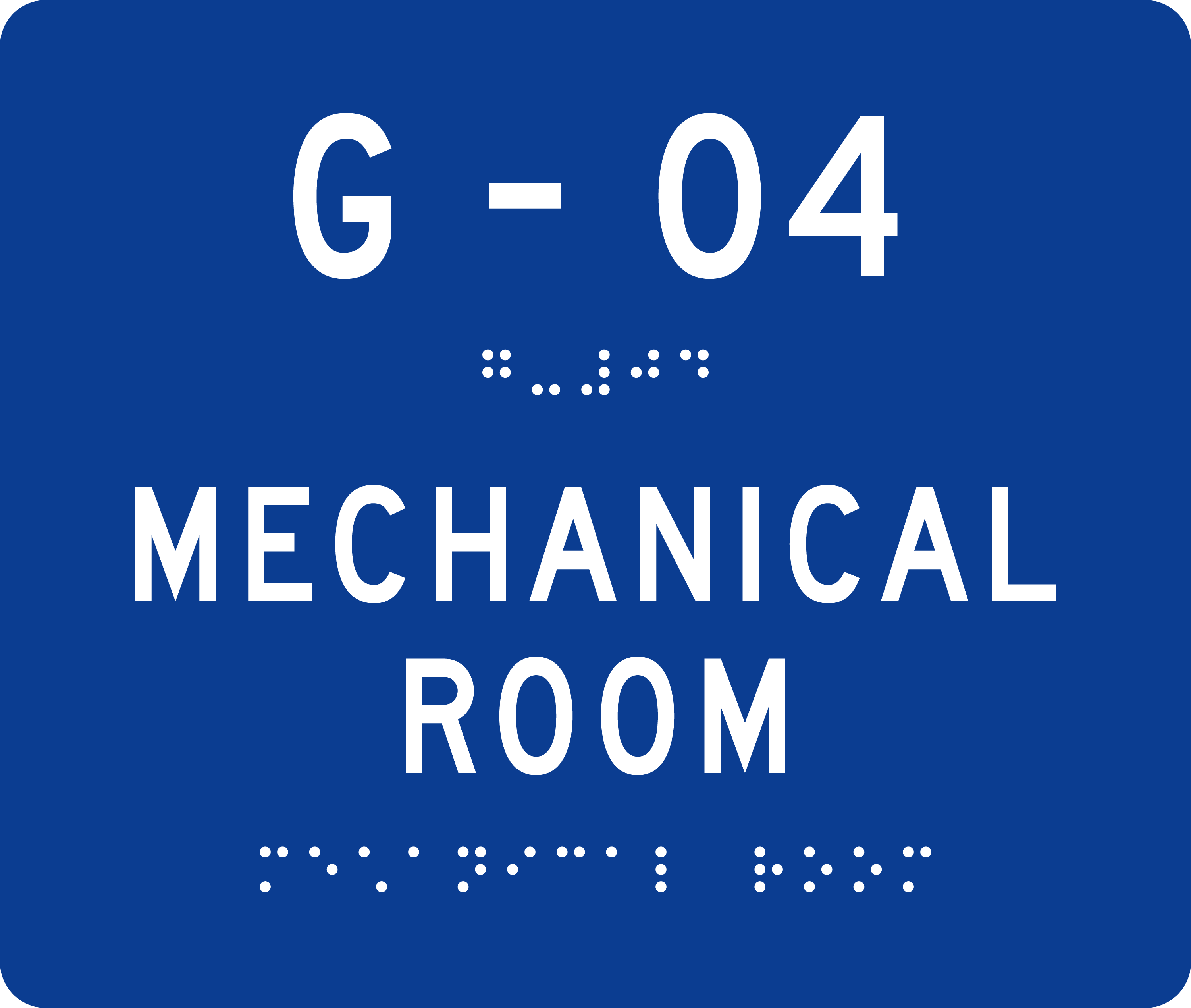 ADA Room Sign: G-04 · MECHANICAL ROOM sign