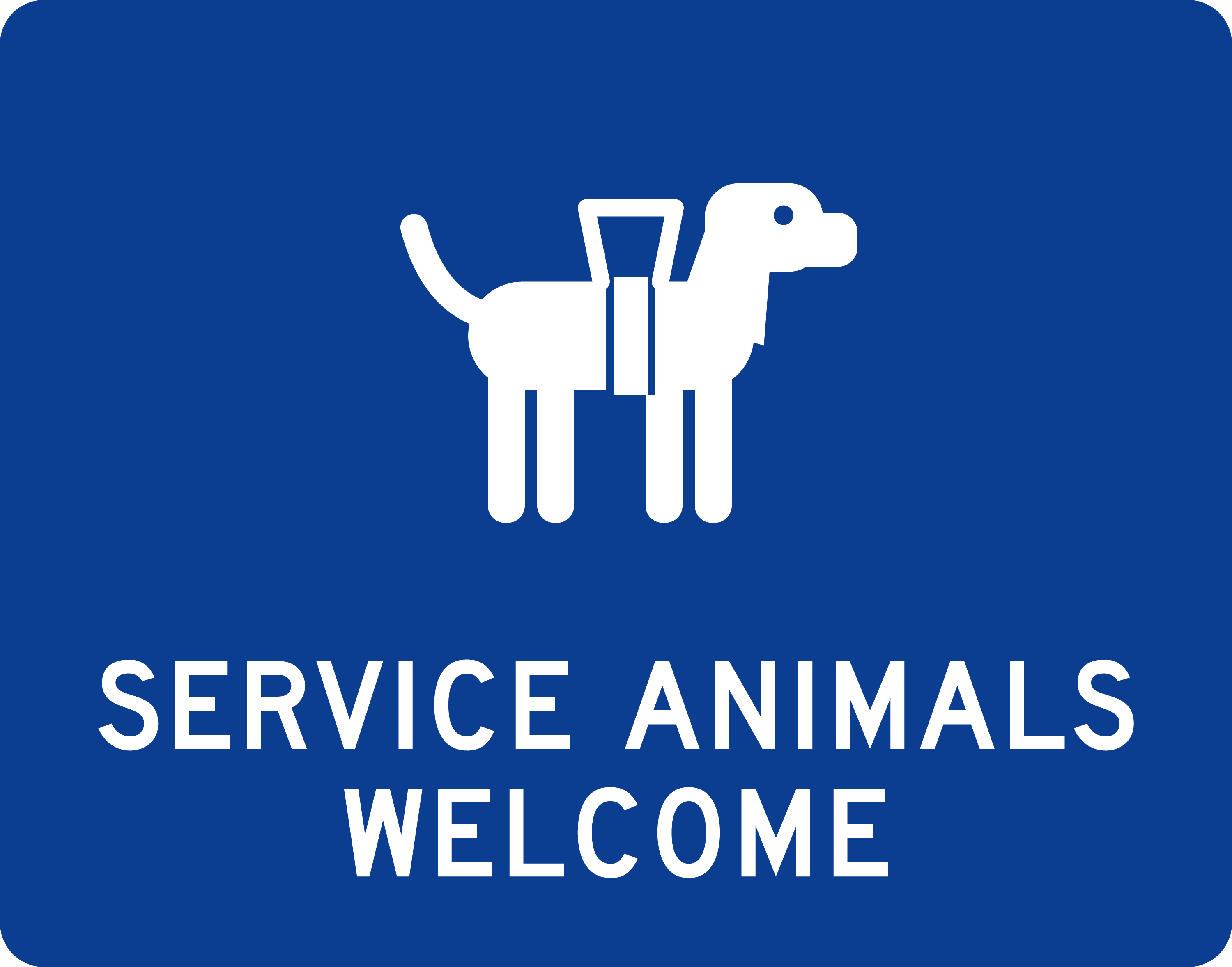 Service Animal Sign sign