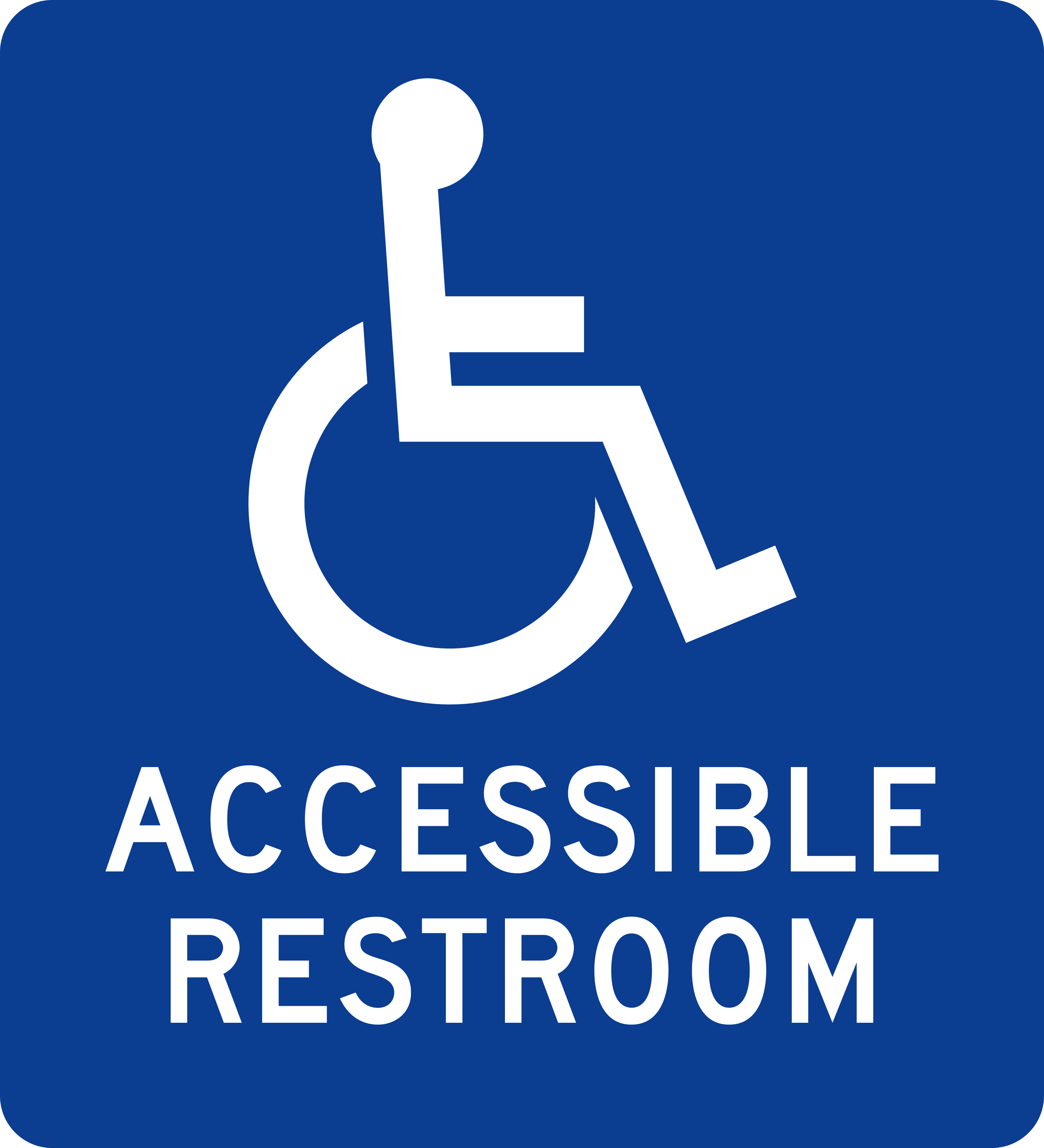 Accessibility Symbol Sign: ACCESSIBLE RESTROOM sign